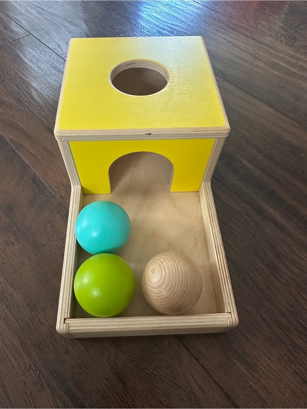 Lovevery Wooden Ball Drop Toy with 3 Balls – Montessori Cause & Effect Toy